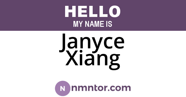 Janyce Xiang