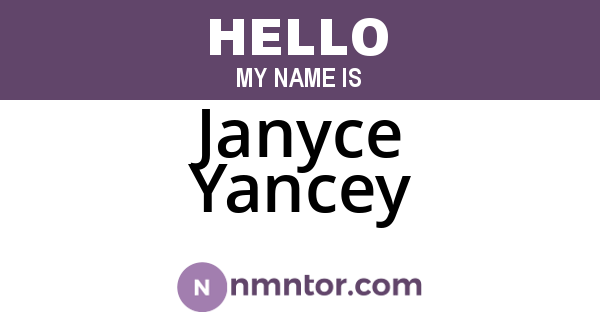 Janyce Yancey