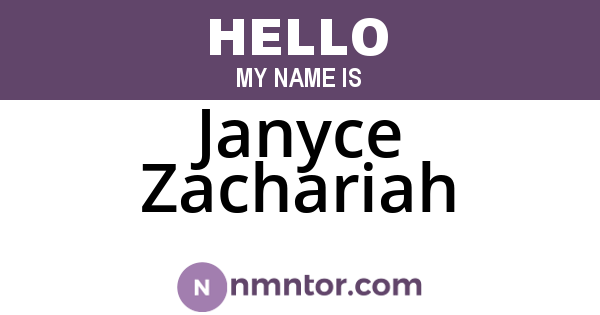 Janyce Zachariah
