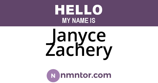Janyce Zachery