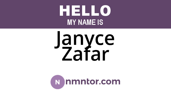 Janyce Zafar