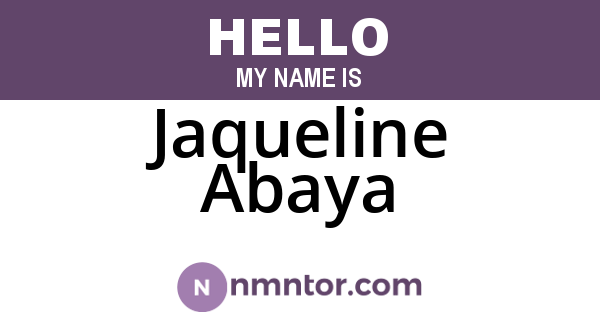 Jaqueline Abaya