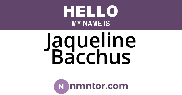 Jaqueline Bacchus