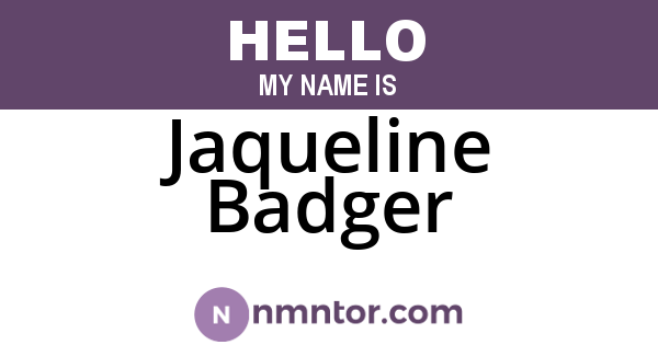 Jaqueline Badger