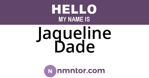 Jaqueline Dade