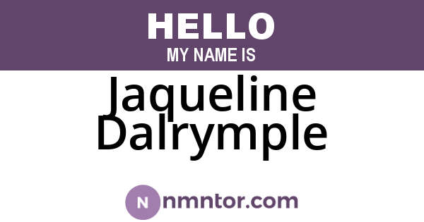 Jaqueline Dalrymple