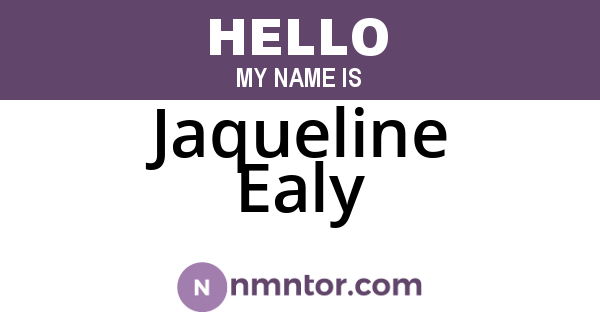 Jaqueline Ealy