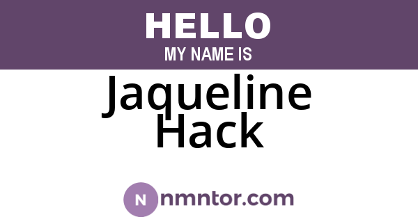 Jaqueline Hack