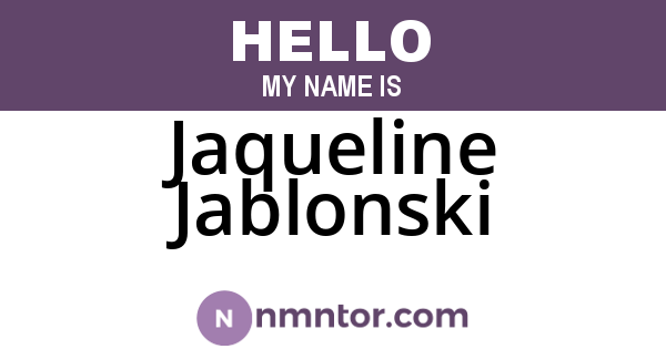 Jaqueline Jablonski