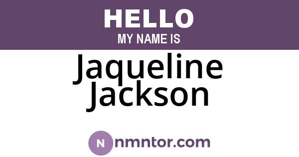 Jaqueline Jackson
