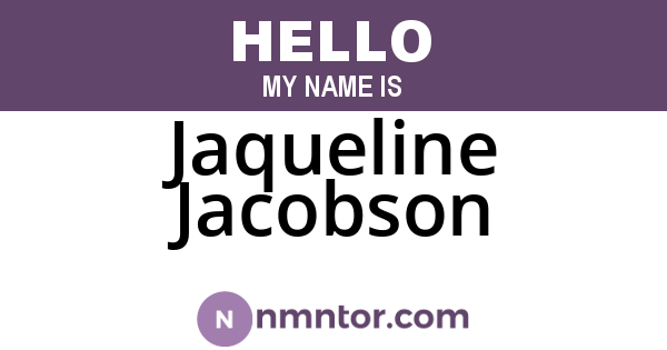 Jaqueline Jacobson