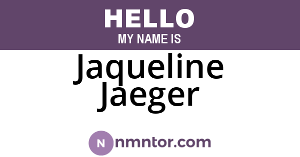 Jaqueline Jaeger