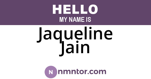 Jaqueline Jain