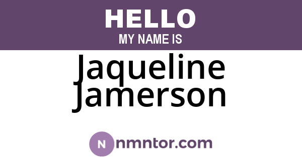 Jaqueline Jamerson