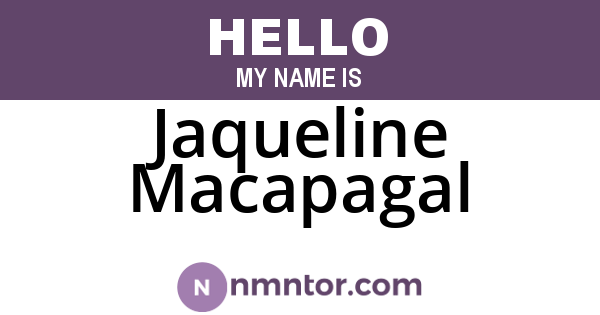 Jaqueline Macapagal