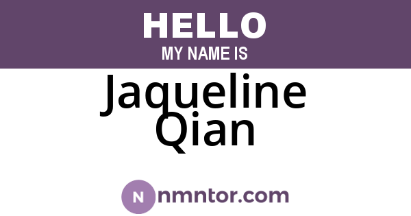Jaqueline Qian