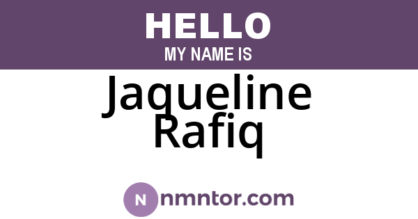 Jaqueline Rafiq