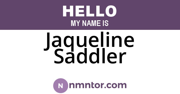 Jaqueline Saddler