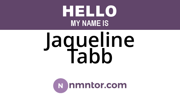 Jaqueline Tabb