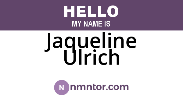 Jaqueline Ulrich