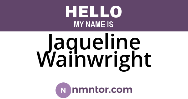 Jaqueline Wainwright