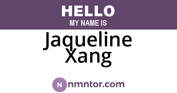 Jaqueline Xang