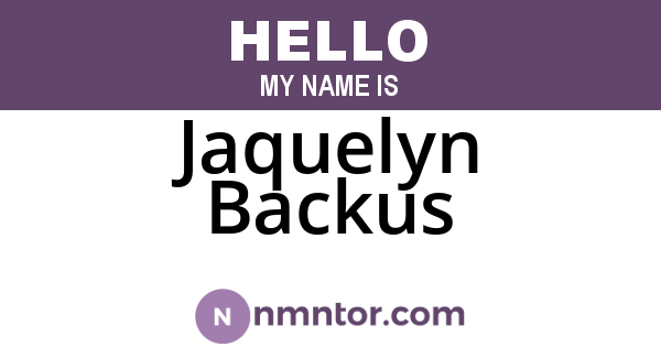 Jaquelyn Backus