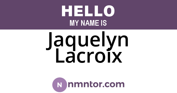 Jaquelyn Lacroix