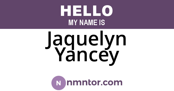 Jaquelyn Yancey
