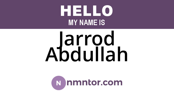 Jarrod Abdullah