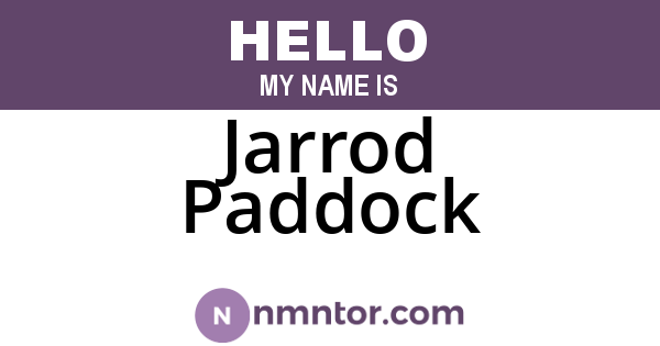 Jarrod Paddock