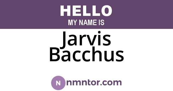 Jarvis Bacchus