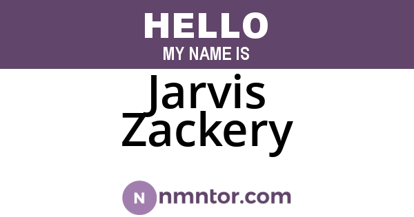 Jarvis Zackery