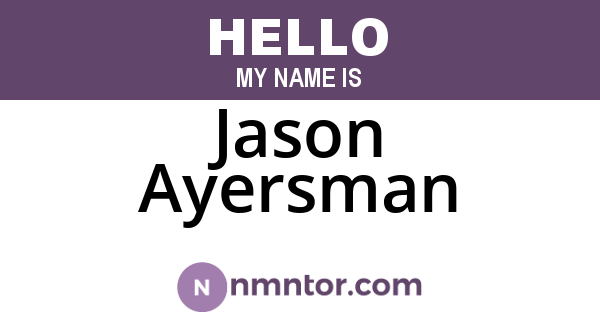 Jason Ayersman