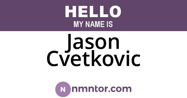 Jason Cvetkovic