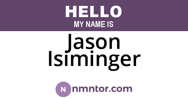 Jason Isiminger