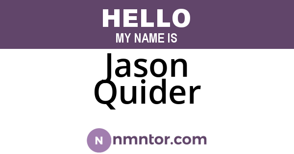 Jason Quider
