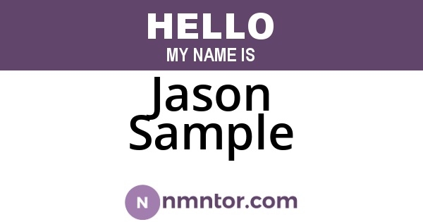 Jason Sample
