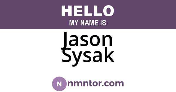 Jason Sysak