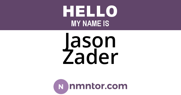 Jason Zader