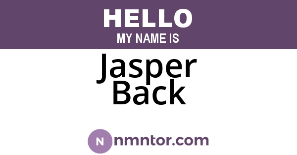 Jasper Back