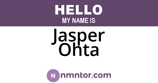 Jasper Ohta