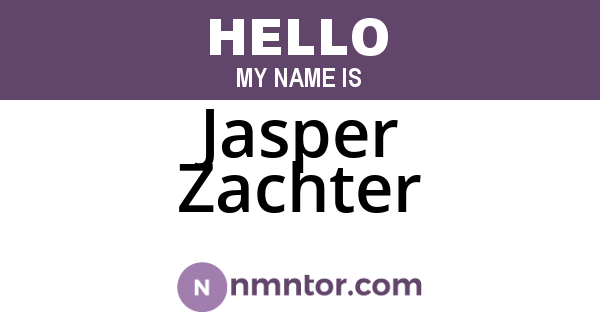 Jasper Zachter