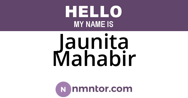 Jaunita Mahabir
