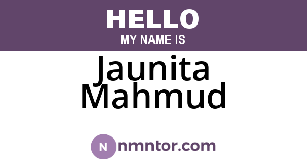 Jaunita Mahmud