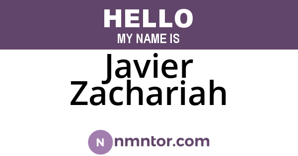 Javier Zachariah