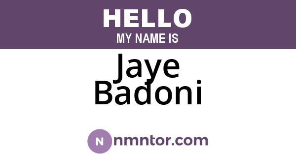 Jaye Badoni