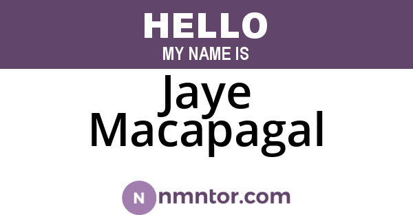 Jaye Macapagal