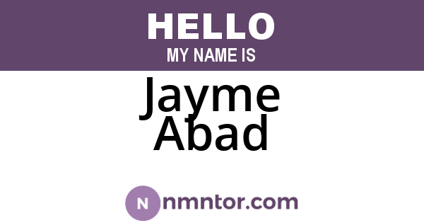 Jayme Abad