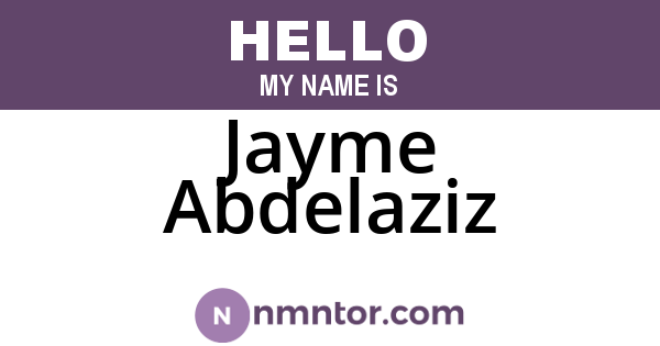 Jayme Abdelaziz